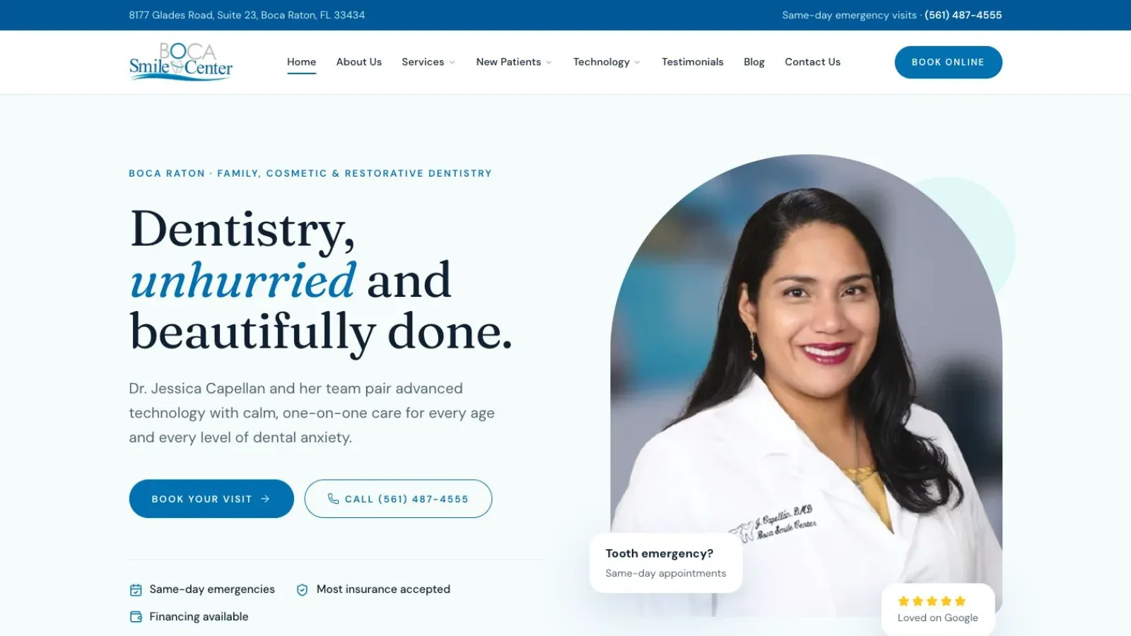 Boca Smile Center — Healthcare website by Duogeeks Web Design Orlando