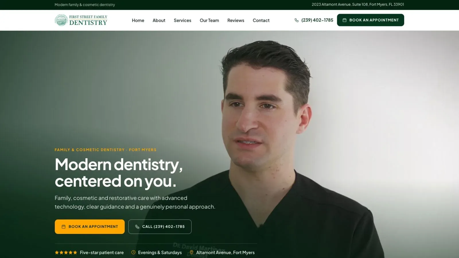 First Street Family Dentistry — Healthcare website by Duogeeks Web Design Orlando